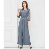 チャコールグレー | パーティー 結婚式 ジャンプスーツ | DRESS+