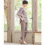 アッシュブラウン | パンツドレス セットアップ 結婚式 パーティー レース | DRESS+