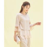 ベージュ | パンツドレス セットアップ 結婚式 パーティー レース | DRESS+