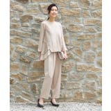 ベージュ | 結婚式 パンツドレス セットアップ パーティー プリーツ | DRESS+