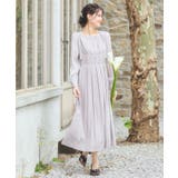 ライトグレー | ワンピース ドレス プリーツ Iライン ミモレ丈 | DRESS+