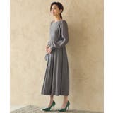 アッシュグレー | ワンピース ドレス プリーツ Iライン ミモレ丈 | DRESS+