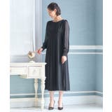 ブラック | ワンピース ドレス プリーツ Iライン ミモレ丈 | DRESS+