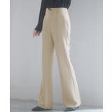 ベージュ | ウエストゴムストレッチフレアパンツ | SAISON DE PAPILLON 