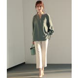 パール付きキーネックブラウス | SAISON DE PAPILLON  | 詳細画像5 