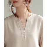 パール付きキーネックブラウス | SAISON DE PAPILLON  | 詳細画像22 