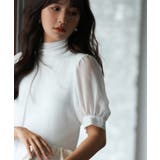 シフォンスリーブとリブニットの異素材プルオーバー | SAISON DE PAPILLON | 詳細画像11