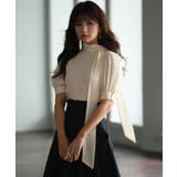 アイボリー | シフォンスリーブとリブニットの異素材プルオーバー | SAISON DE PAPILLON