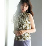 バックリボンスプラッシュ柄ノースリーブラウス | SAISON DE PAPILLON | 詳細画像12