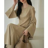 パール付きキーネックフレアワンピース | SAISON DE PAPILLON  | 詳細画像18 