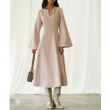 パール付きキーネックフレアワンピース | SAISON DE PAPILLON  | 詳細画像3 