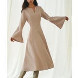 パール付きキーネックフレアワンピース | SAISON DE PAPILLON  | 詳細画像6 