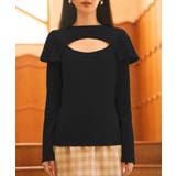 ブラック | フロントカットアウトカットソートップス | SAISON DE PAPILLON 