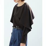 ブラック | クルーネックケープブラウス | SAISON DE PAPILLON 