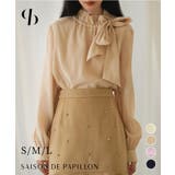 フリルリボンタイワッシャーブラウス | SAISON DE PAPILLON | 詳細画像1