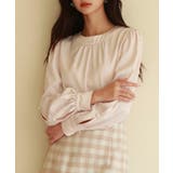 後首元リボンデザイン長袖ブラウス | SAISON DE PAPILLON  | 詳細画像6 