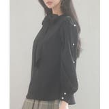 後首元リボンデザイン長袖ブラウス | SAISON DE PAPILLON  | 詳細画像16 