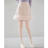 ピンクベージュ | パール付きハイウエストツイードミニスカート | SAISON DE PAPILLON 