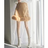 ブラウン | パール付きハイウエストツイードミニスカート | SAISON DE PAPILLON 