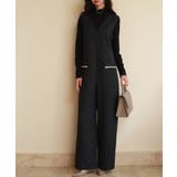 ブラック | 深Vネックツイードオールインワン | SAISON DE PAPILLON