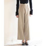 ベージュ | スカラップウエストワイドパンツ | SAISON DE PAPILLON