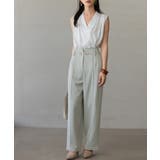 【生地リニューアル】スカラップハイウエストパンツ | SAISON DE PAPILLON  | 詳細画像22 