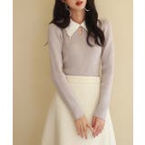 レイヤード風バイカラーニットプルオーバー | SAISON DE PAPILLON  | 詳細画像8 