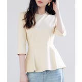 ペプラムデザインパール衿カットソー | SAISON DE PAPILLON  | 詳細画像3 