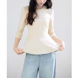 ペプラムデザインパール衿カットソー | SAISON DE PAPILLON  | 詳細画像8 