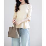 ペプラムデザインパール衿カットソー | SAISON DE PAPILLON  | 詳細画像9 