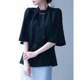 ブラック | ゴールドモチーフボウタイブラウス | SAISON DE PAPILLON