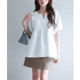 フクレジャガード生地キーネックブラウス | SAISON DE PAPILLON | 詳細画像16