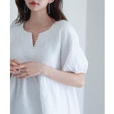 フクレジャガード生地キーネックブラウス | SAISON DE PAPILLON | 詳細画像18