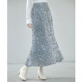 スパンコールベロア生地フレアスカート | SAISON DE PAPILLON  | 詳細画像10 