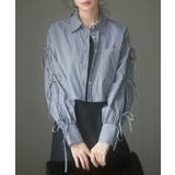 袖リボンショート丈ストライプシャツ | SAISON DE PAPILLON  | 詳細画像18