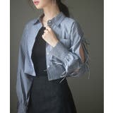 袖リボンショート丈ストライプシャツ | SAISON DE PAPILLON  | 詳細画像23