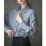 袖リボンショート丈ストライプシャツ | SAISON DE PAPILLON  | 詳細画像24