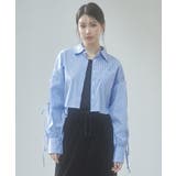 袖リボンショート丈ストライプシャツ | SAISON DE PAPILLON  | 詳細画像10