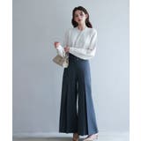 とろみ生地フリル金ボタンブラウス | SAISON DE PAPILLON  | 詳細画像9 