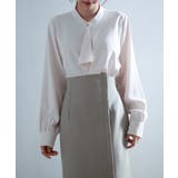 とろみ生地フリル金ボタンブラウス | SAISON DE PAPILLON  | 詳細画像3 