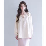 リボン付きVネックギャザーブラウス | SAISON DE PAPILLON | 詳細画像10