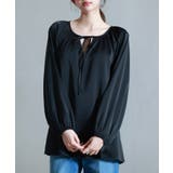 リボン付きVネックギャザーブラウス | SAISON DE PAPILLON | 詳細画像4