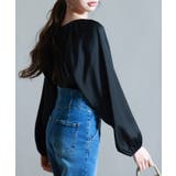 リボン付きVネックギャザーブラウス | SAISON DE PAPILLON | 詳細画像3