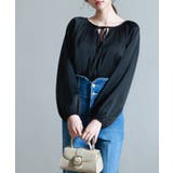 リボン付きVネックギャザーブラウス | SAISON DE PAPILLON | 詳細画像6