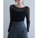 ブラック | キャミソールとレーストップス2点セット | SAISON DE PAPILLON
