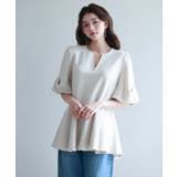 パール付きキーネックブラウス | SAISON DE PAPILLON | 詳細画像13