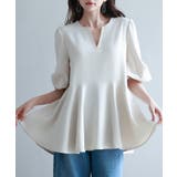 パール付きキーネックブラウス | SAISON DE PAPILLON | 詳細画像14