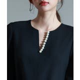 パール付きキーネックブラウス | SAISON DE PAPILLON | 詳細画像36