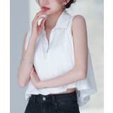 ジッパーノースリーブシャツブラウス | SAISON DE PAPILLON  | 詳細画像4 