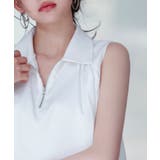 ジッパーノースリーブシャツブラウス | SAISON DE PAPILLON  | 詳細画像9 